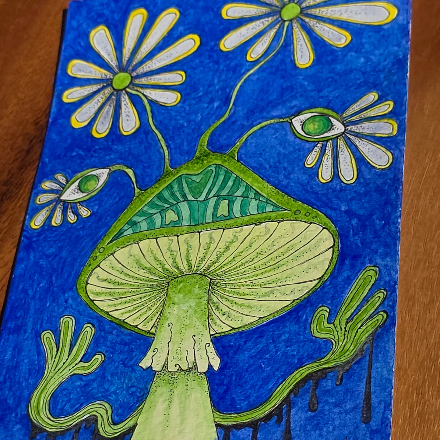 🍄 “Sporecaster” – 5x7" Original Watercolor Painting 🌼