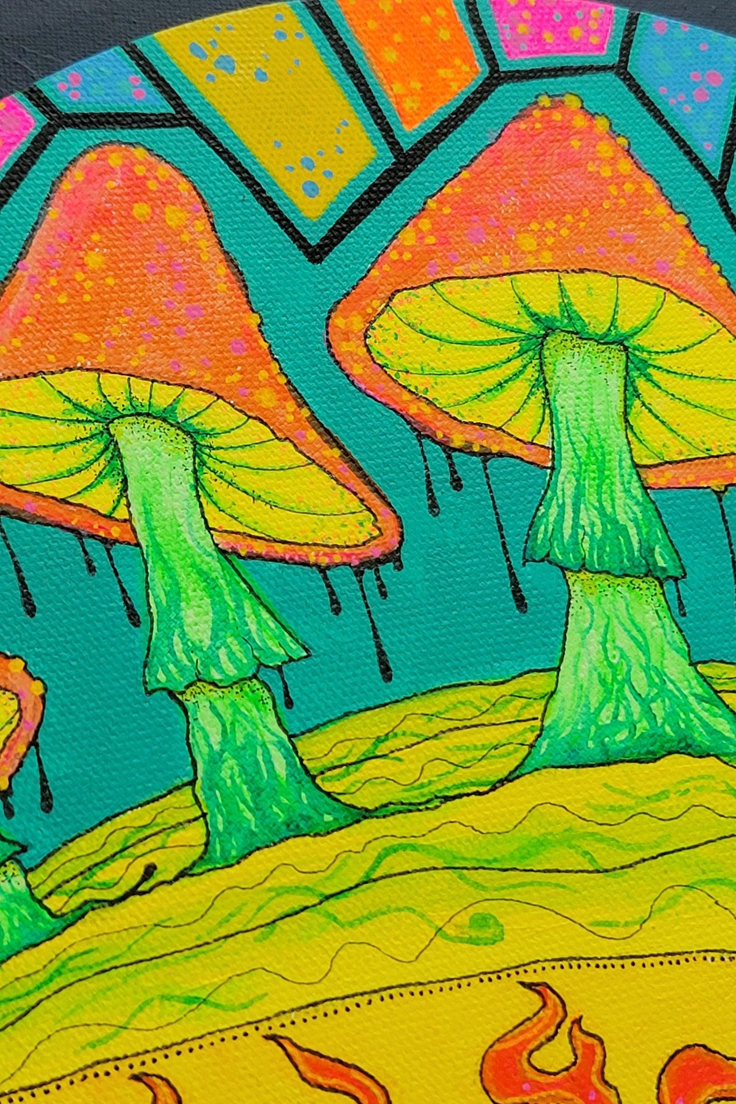 trippy mushroom painting