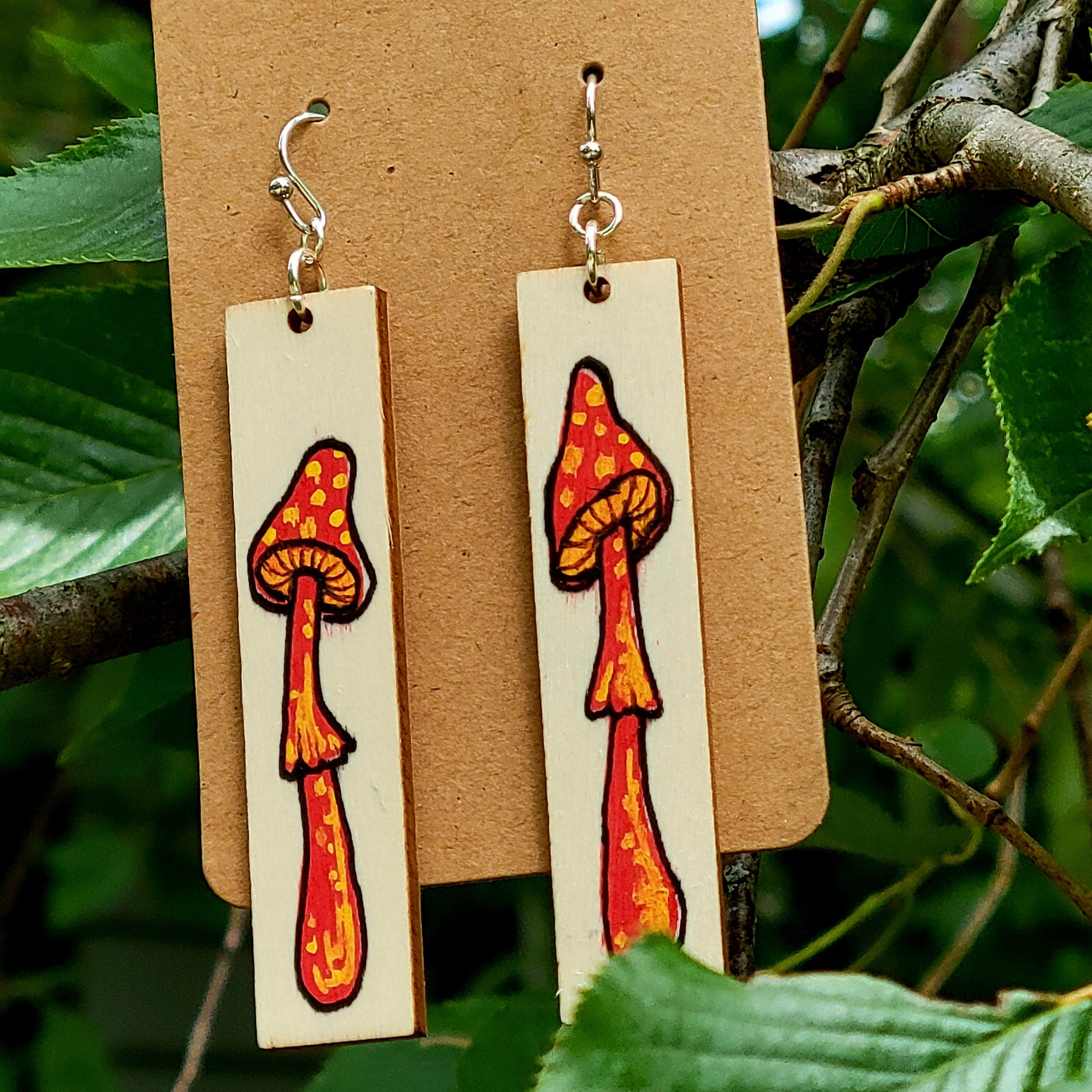 Hand-made Mushroom Earrings