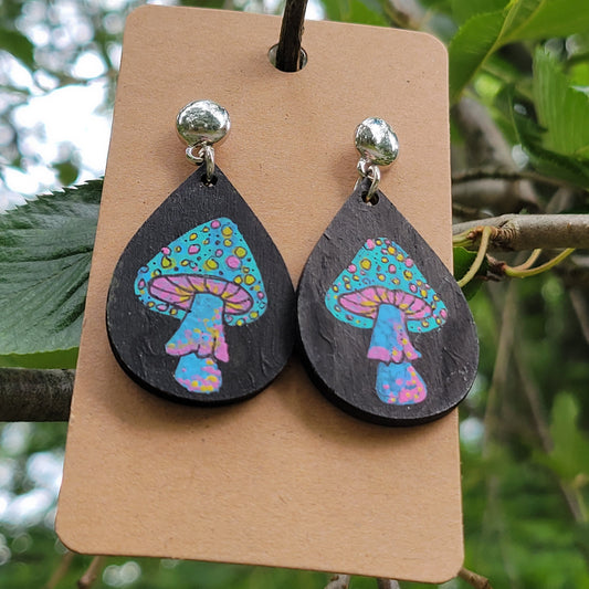 Hand-made Mushroom Earrings