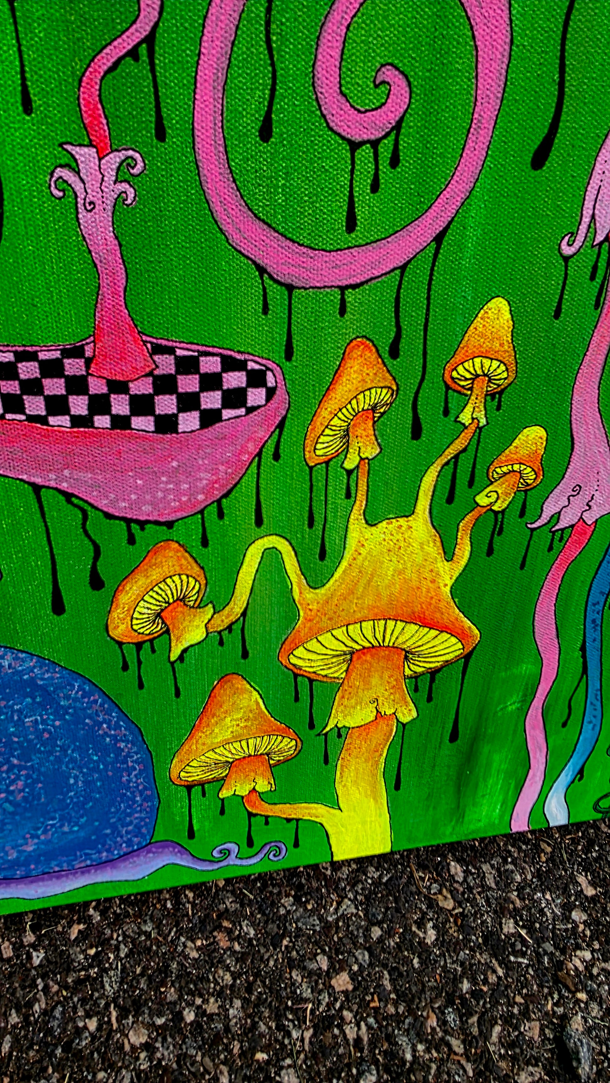 colorful abstract mushrooms