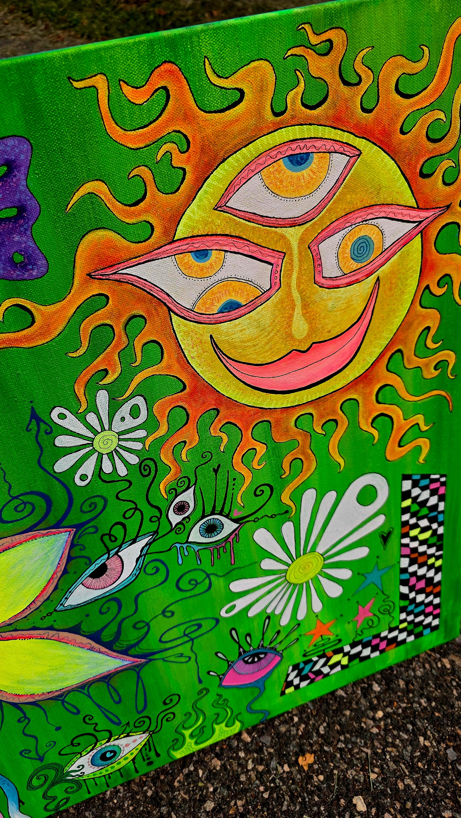 abstract sun flowers eyes punk