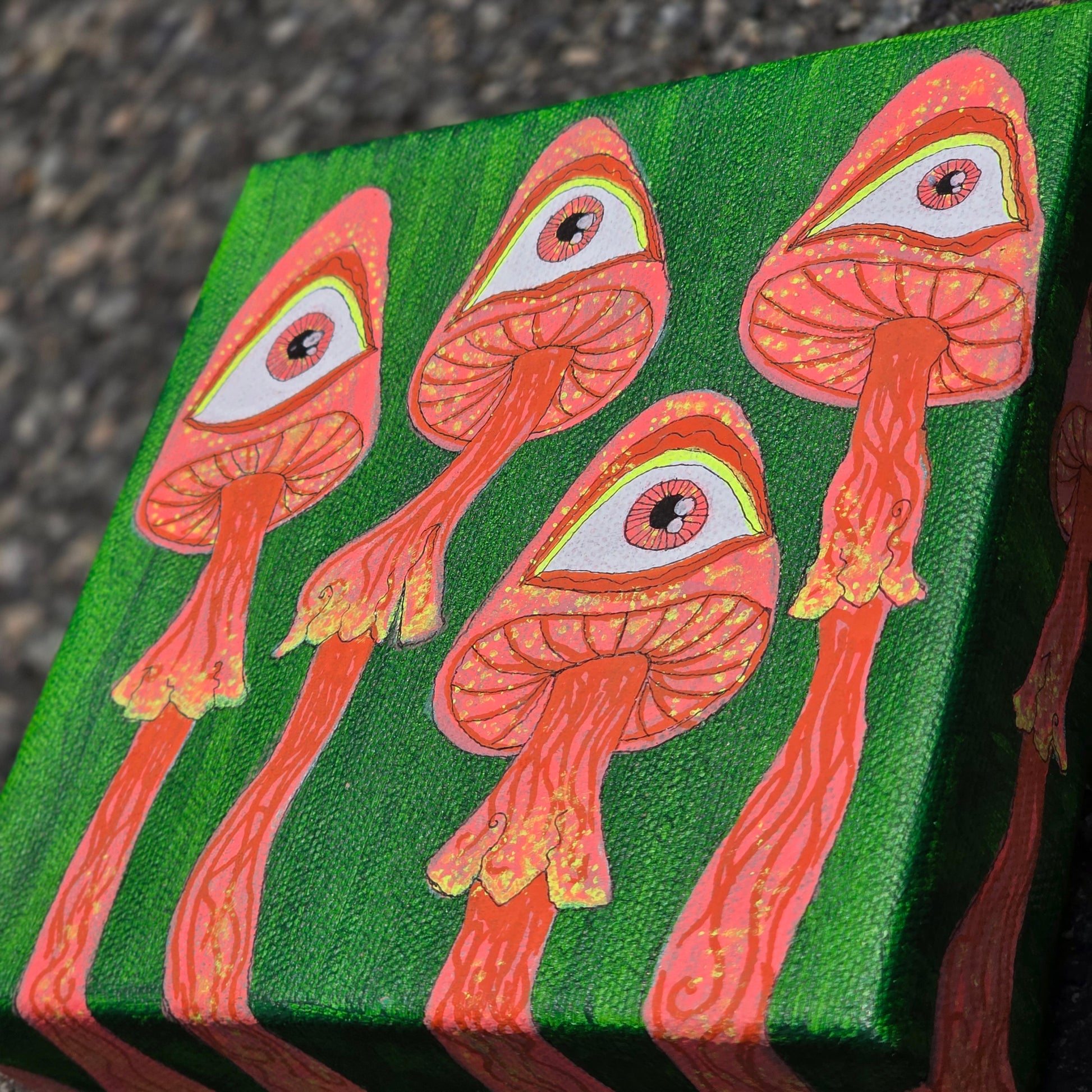 eyes mushrooms painting